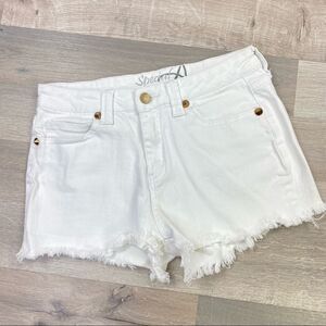 Special A‎ Studded Raw Hem Jean Shorts White Size M